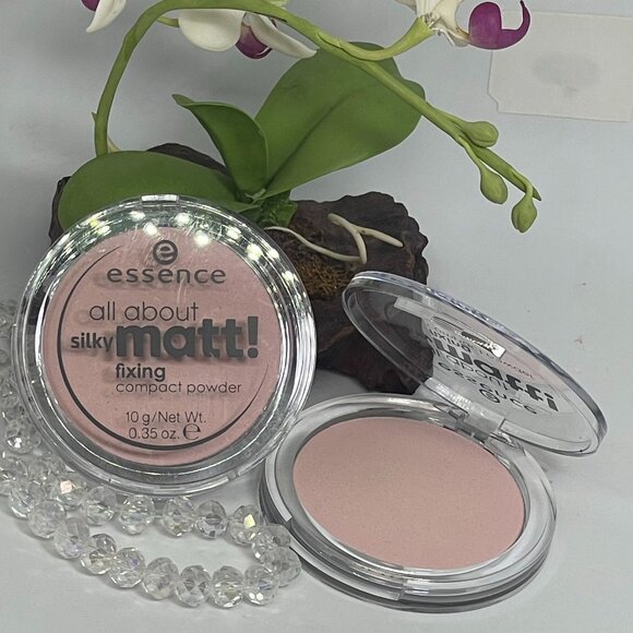 2x Essence All About Silky Matt Fixing Compact Powder -10 Translucent Rose - New - Picture 2 of 5